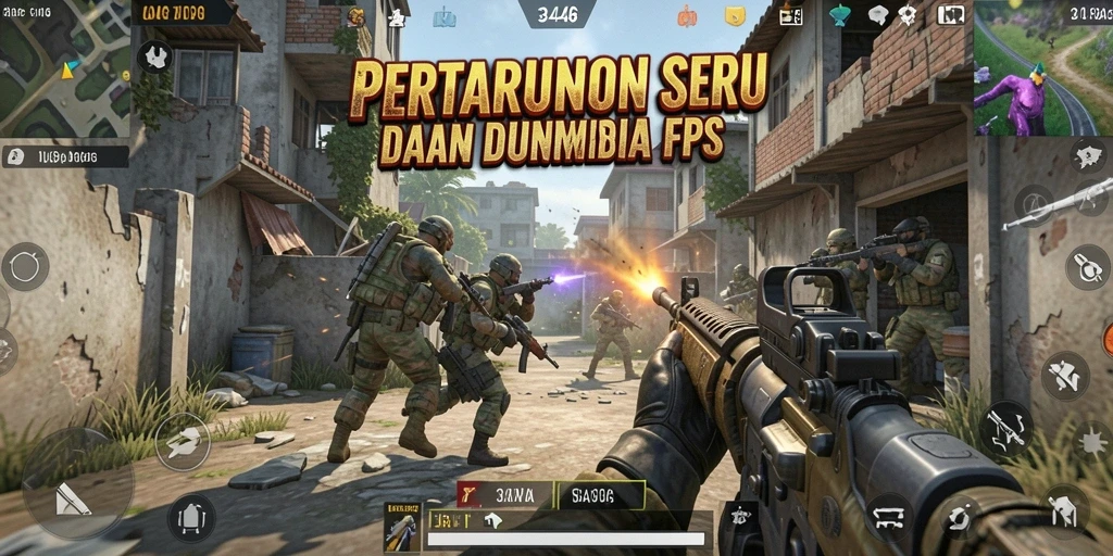 Tampilan mendebarkan dari gameplay <strong>3446</strong> dengan aksi FPS intens.