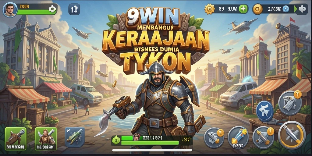 Screenshot gameplay 9WIN yang menampilkan pengelolaan bisnis Tycoon.