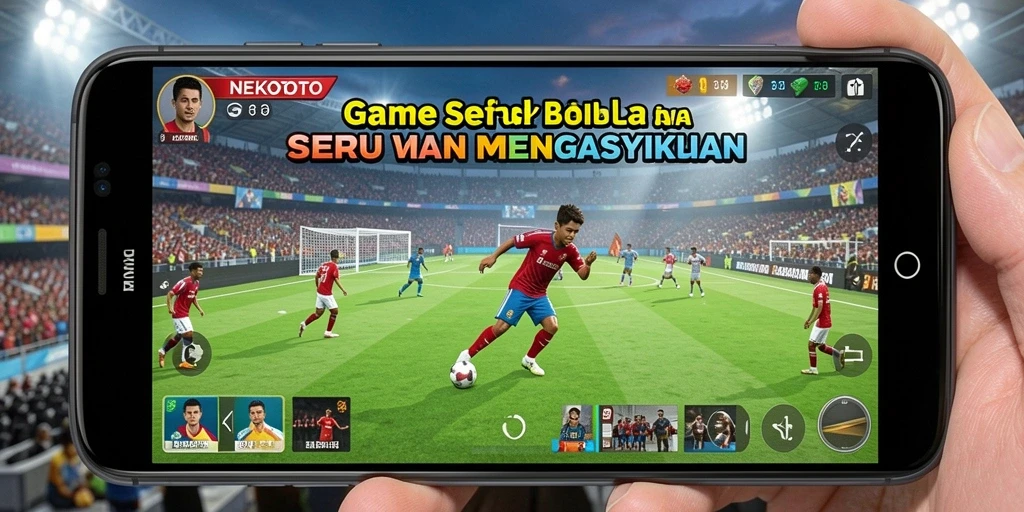 Gameplay seru NEKOTOTO yang menampilkan aksi sepak bola nyata.