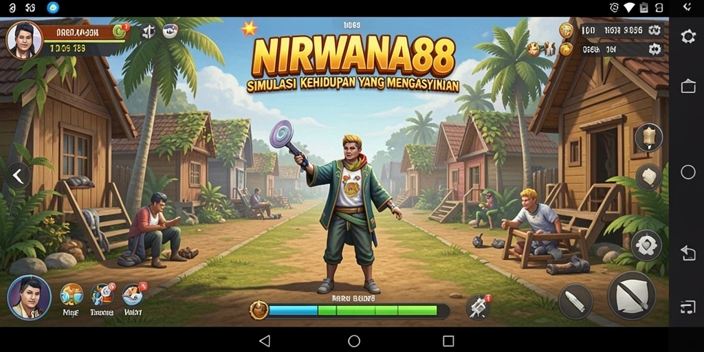 Tampilan gameplay NIRWANA88 dengan interaksi karakter yang dinamis.
