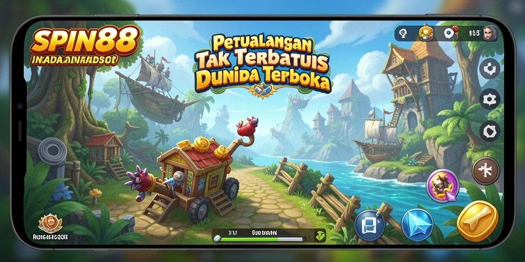 Screenshot gameplay SPIN88 menampilkan dunia terbuka yang indah dan menakjubkan.