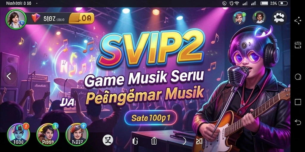 Tampilan gameplay <strong>SVIP2</strong> menunjukkan interaksi seru dengan musik.