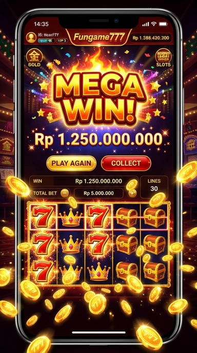 Tampilan antarmuka utama aplikasi fungame777.